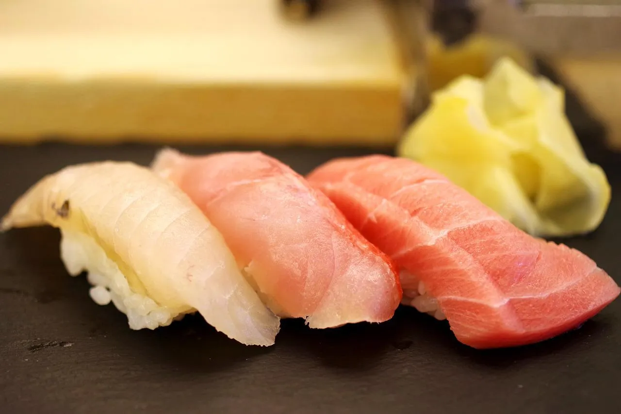 Sushi dish at Japanese restaurant