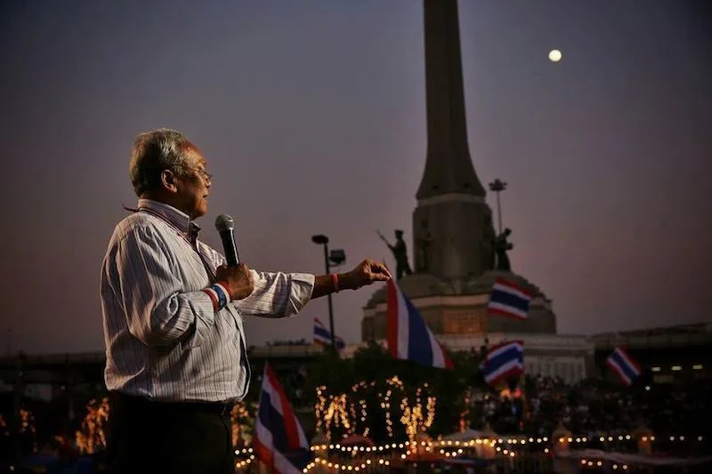 Anti Yingluck Shinawatra protests lead by Suthep Thaugsuban at the Victory Monument, Bangkok