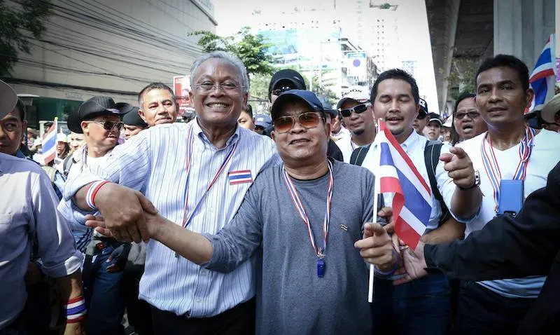 Suthep Thuagsuban during the 2014 Bangkok Shutdown protests in Bangkok