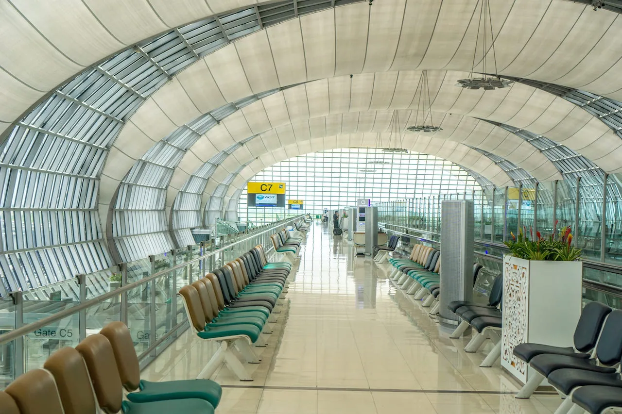 Empty Gate C7 at Suvarnabhumi Airport, Bangkok