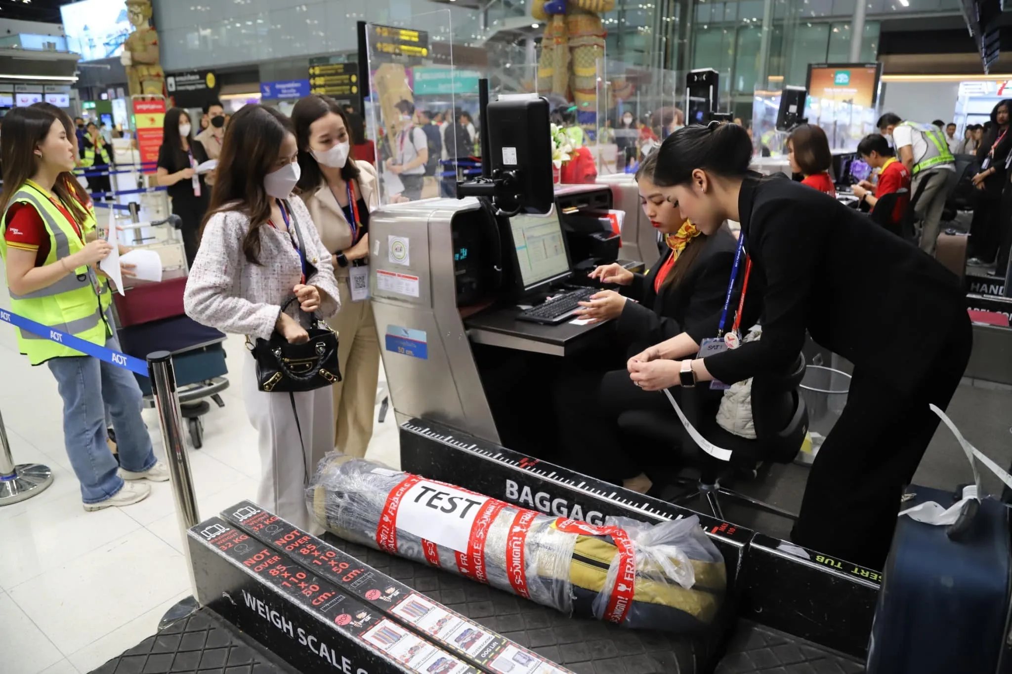 Check in at Suvarnabhumi Airport SAT-1 terminal in Bangkok.