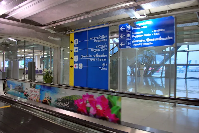 Inside Suvarnabhumi International Airport in Bangkok