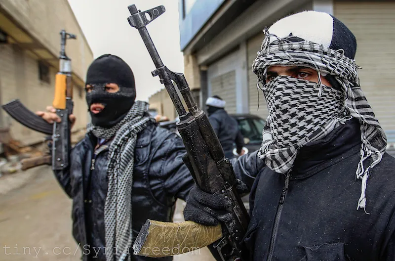 Syrian soldiers, who have defected to join the Free Syrian Army
