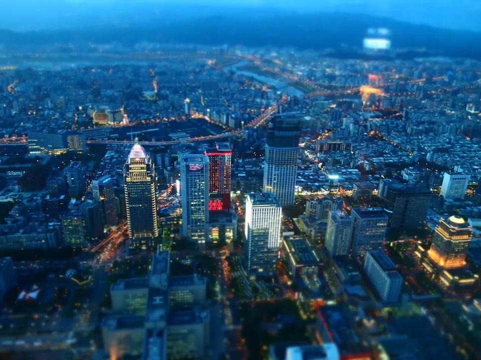 Taipei skyline at dusk