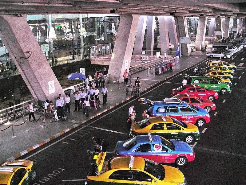 Main Taxi stand of Suvarnabhumi Airport in Bangkok