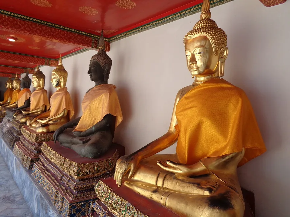 Buddha statues at temple.