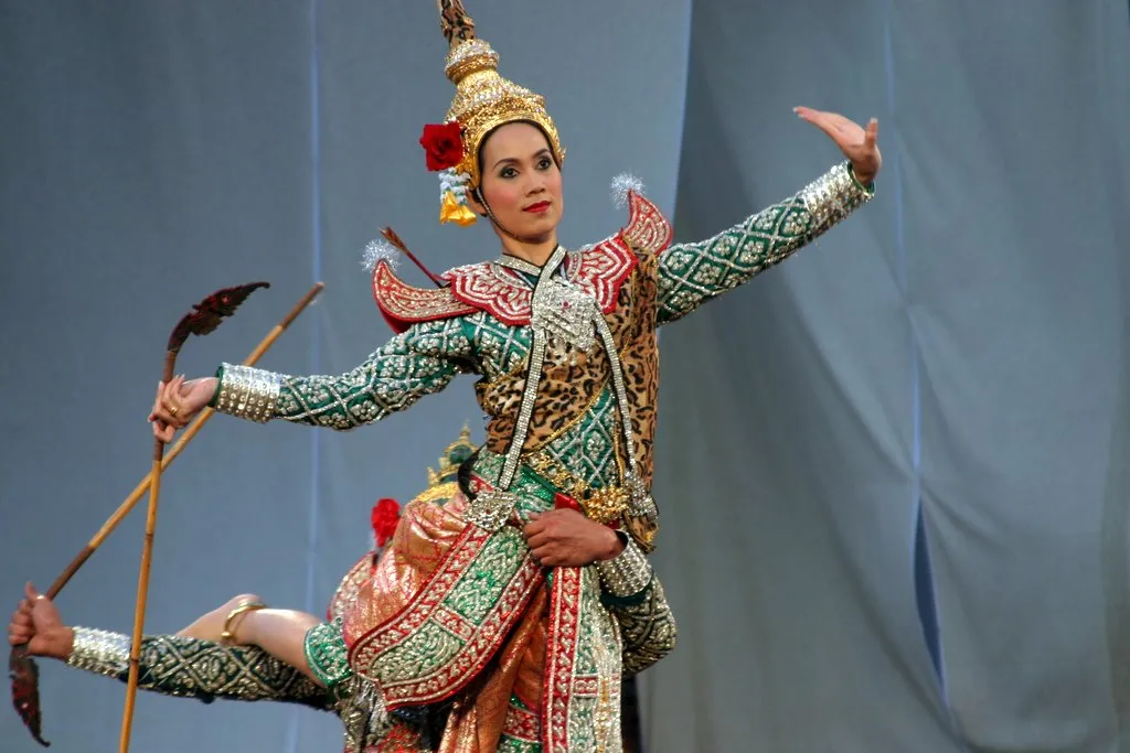 Thai Khon dancer during a performance in Hahoe Folk Village