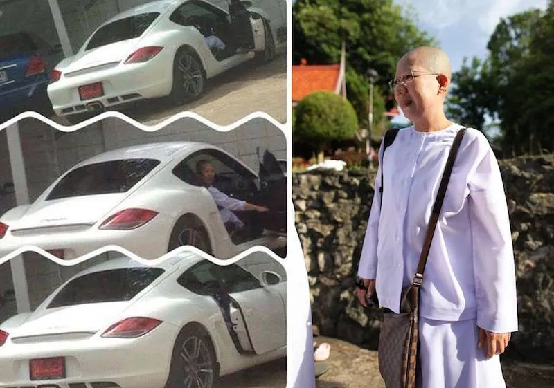 Thai Nun driving a Porsche