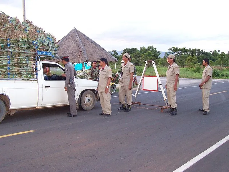 Thai police checkpoint