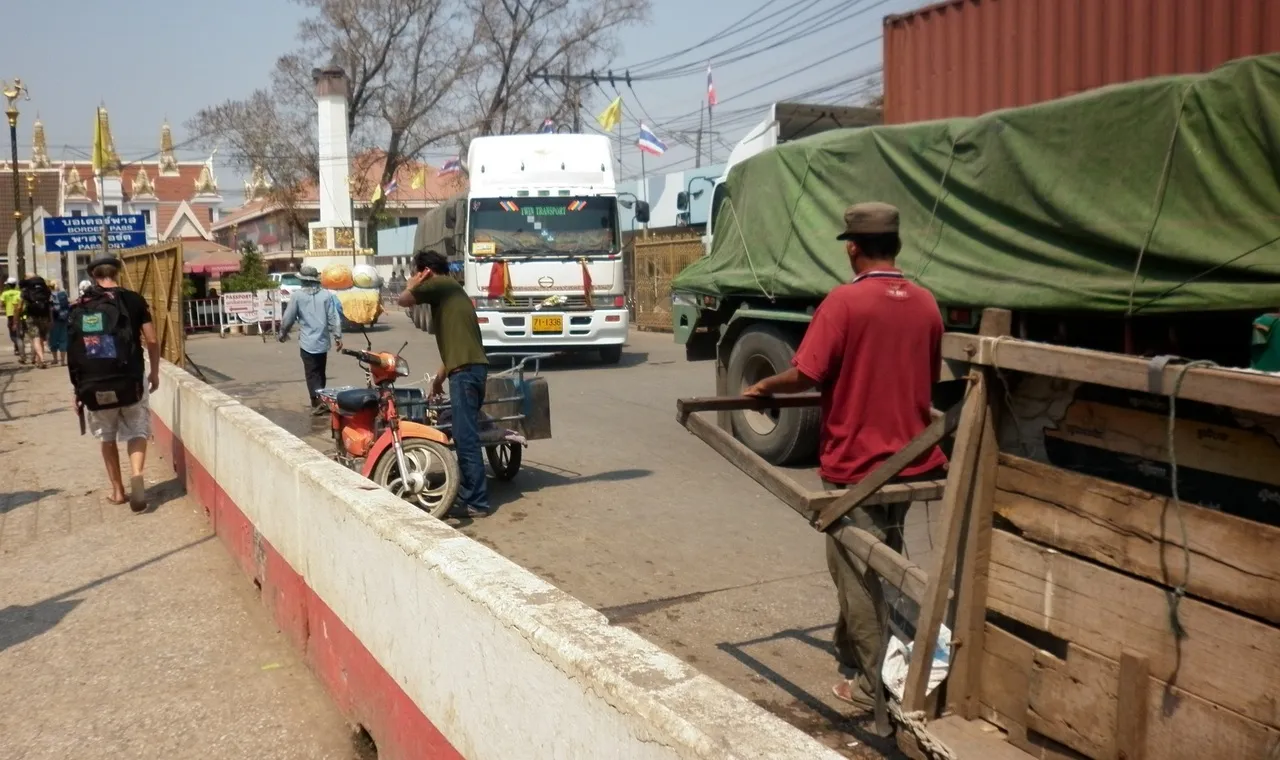 Thailand-Cambodia border crossing.