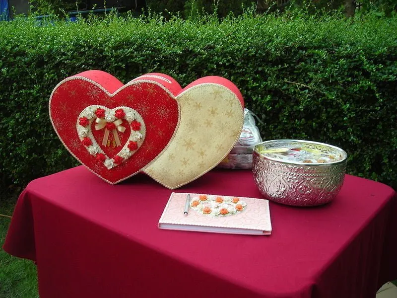Marriage reception desk in Thailand