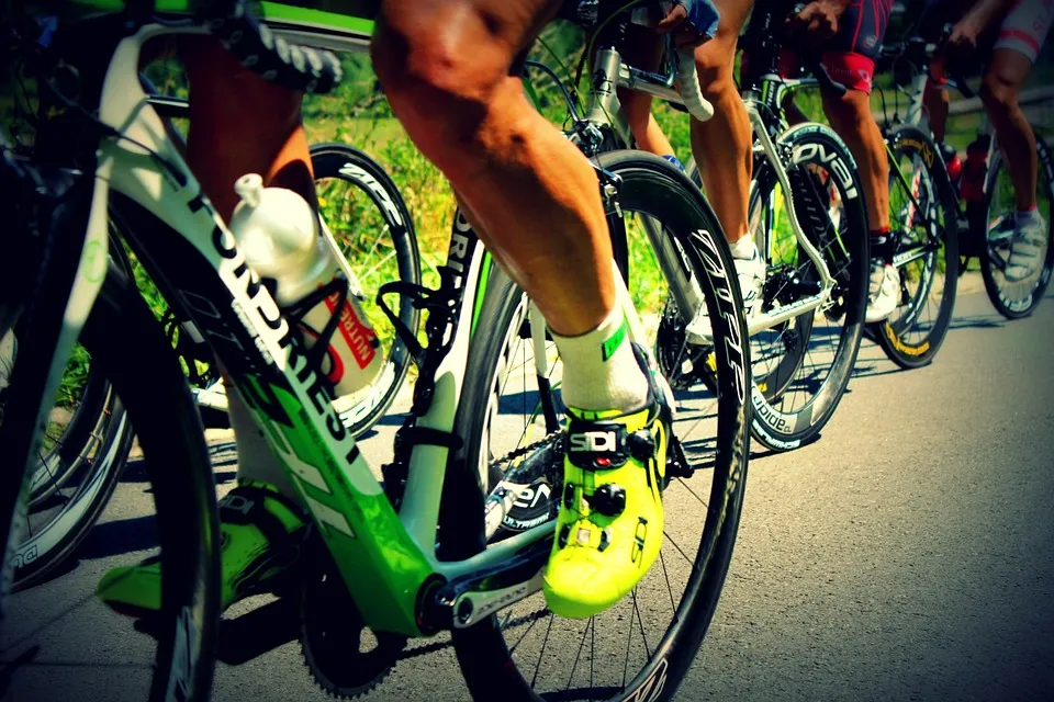 Cyclists on the road