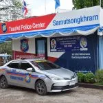Tourist police car at Samut Songkhram Tourist police Center