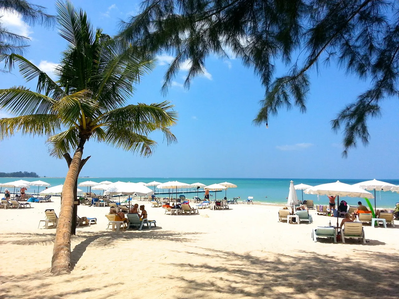 Tourists on a beach in phuket