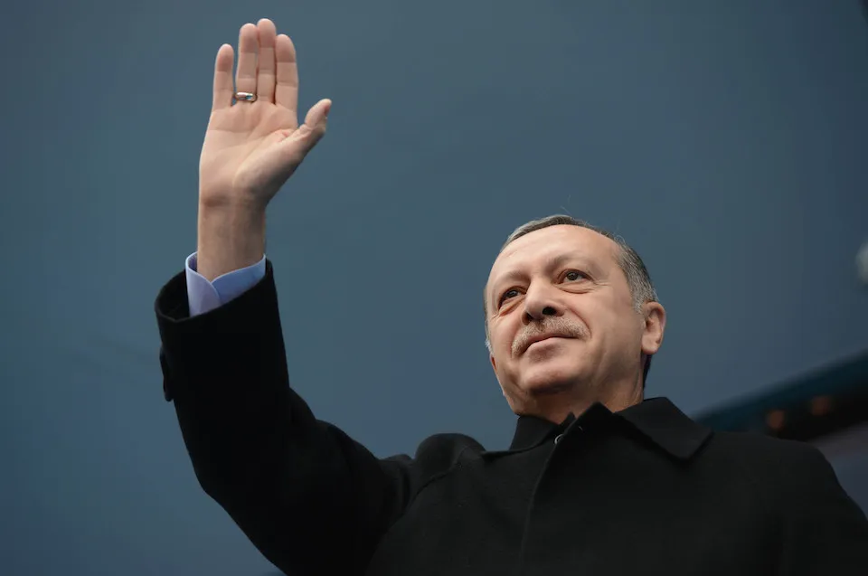 AK Party Chairman and Prime Minister Recep Tayyip Erdogan, at the Republic Square in Kırklareli