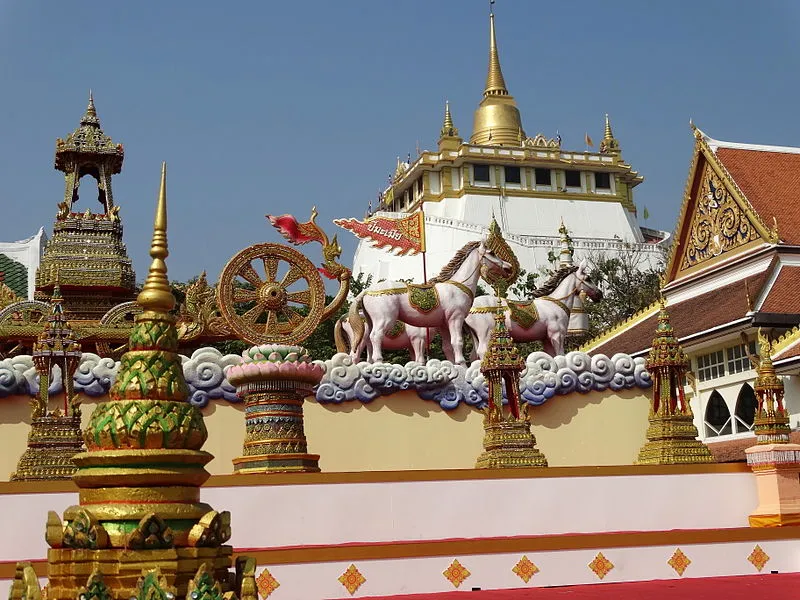 Architecture of Wat Saket in Bangkok