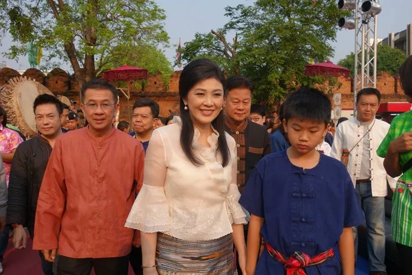 Yingluck Shinawatra and her son