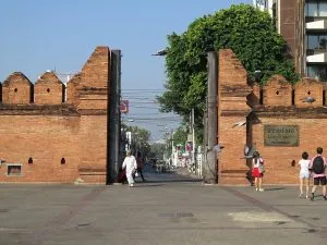 The eastern gate of Chiang Mai in the walled city center