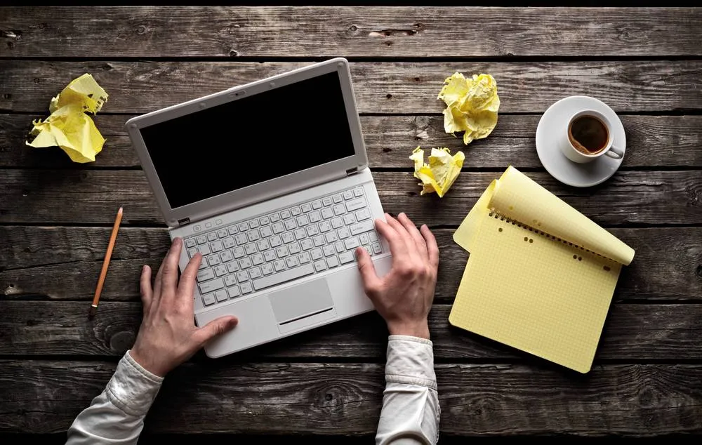 Laptop and coffee