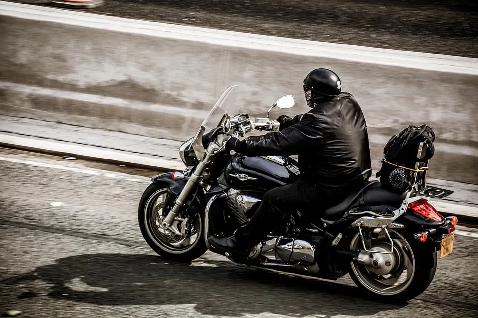 Man riding a Harley-Davidson