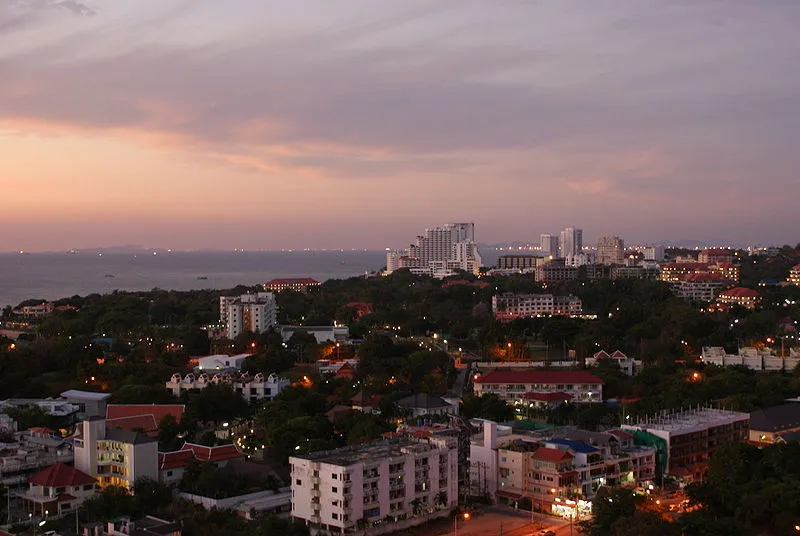 Pattaya city night view from the 20-floor of Adriatic Palace hotel