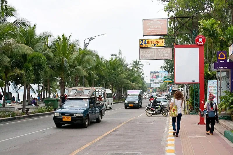 Songthaews on Pattaya Beach Road