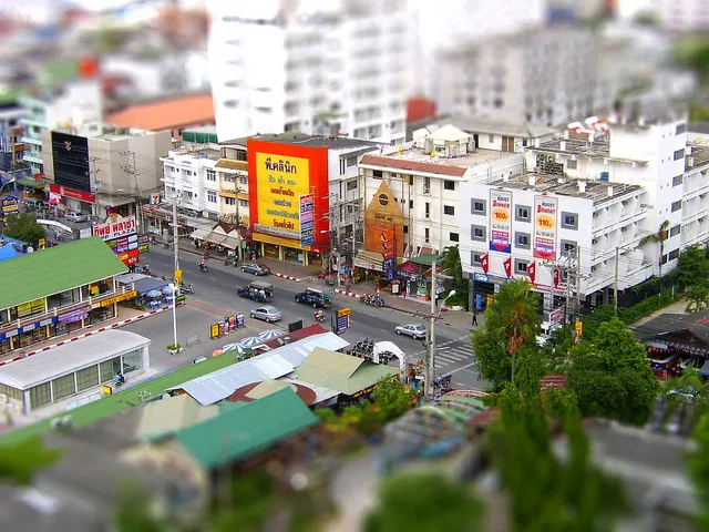 Pattaya viewed from Mike Shopping Mall to the second road