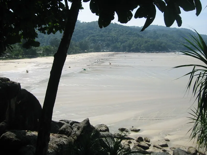 Tsunami waters at Kata Noi Beach, Phuket