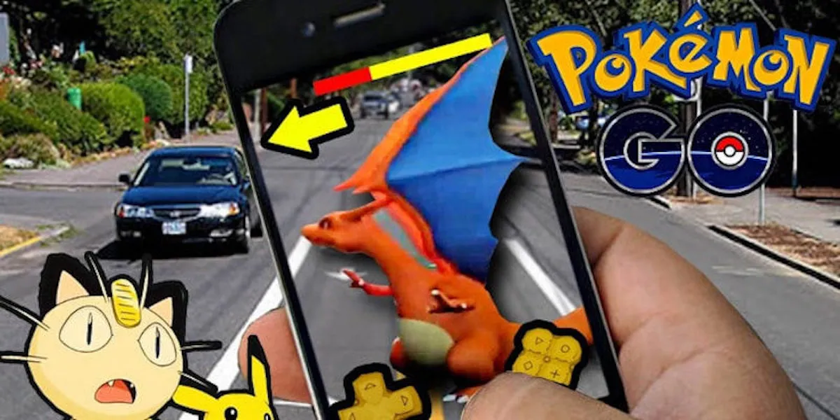 Pokemon Go on a road