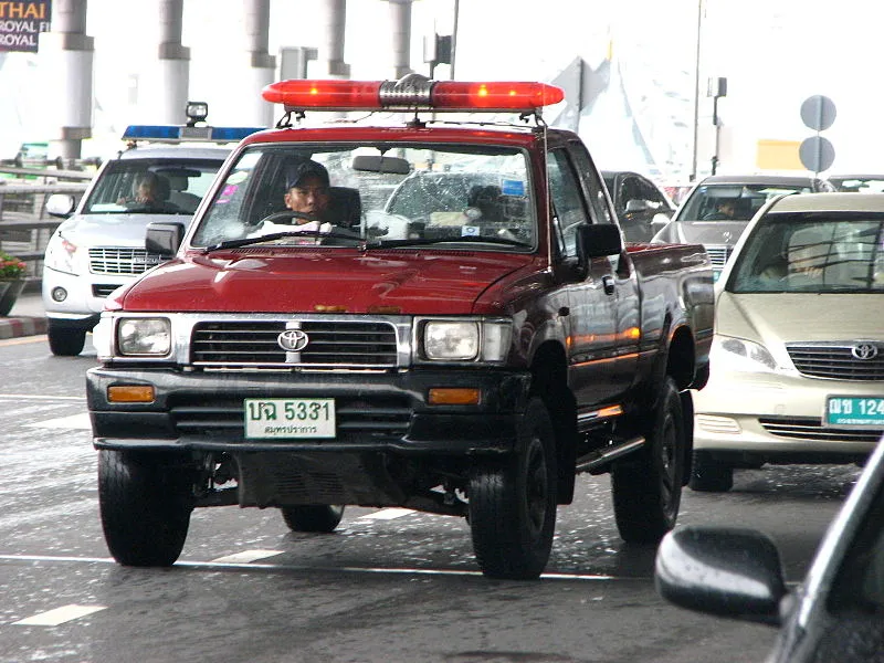 Toyota Hilux Thai Police at Suvarnabhumi Airport in Bangkok
