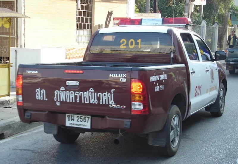 Police car in Chiang Mai, Thailand