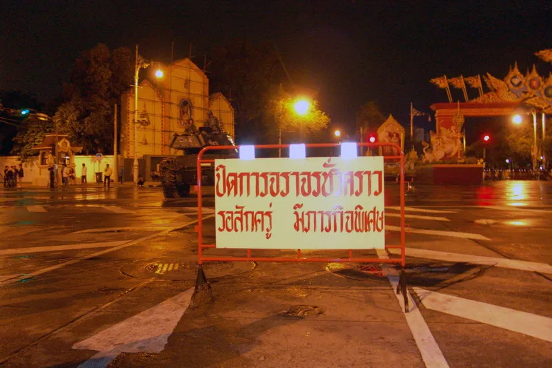 Night curfew in Thailand during the coup