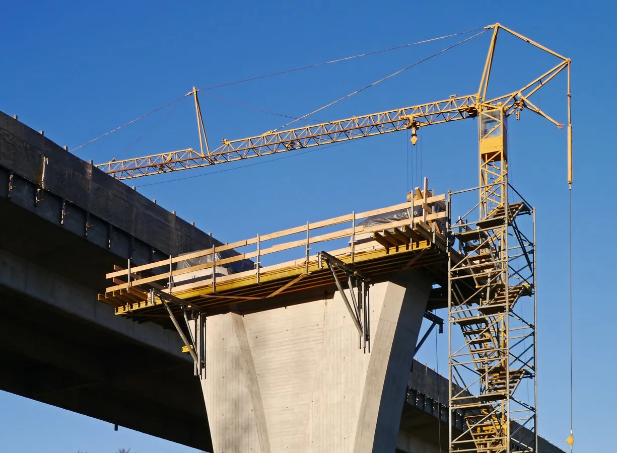 Construction of a bridge structure in Thailand.