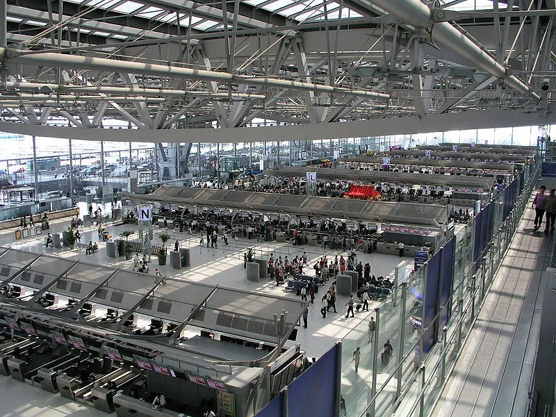 Departures terminal at Suvarnabhumi Airport (Bangkok Airport)