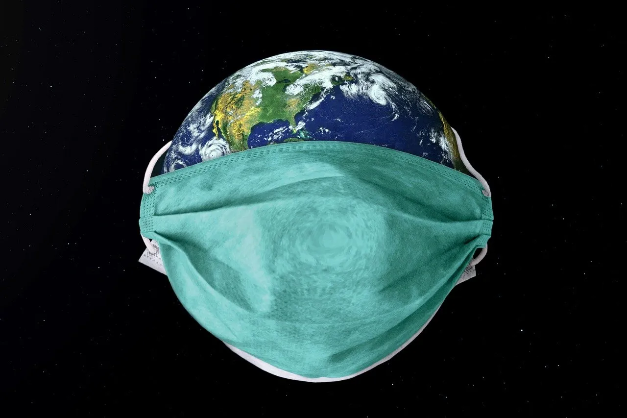 Earth COVID-19 Coronavirus mask