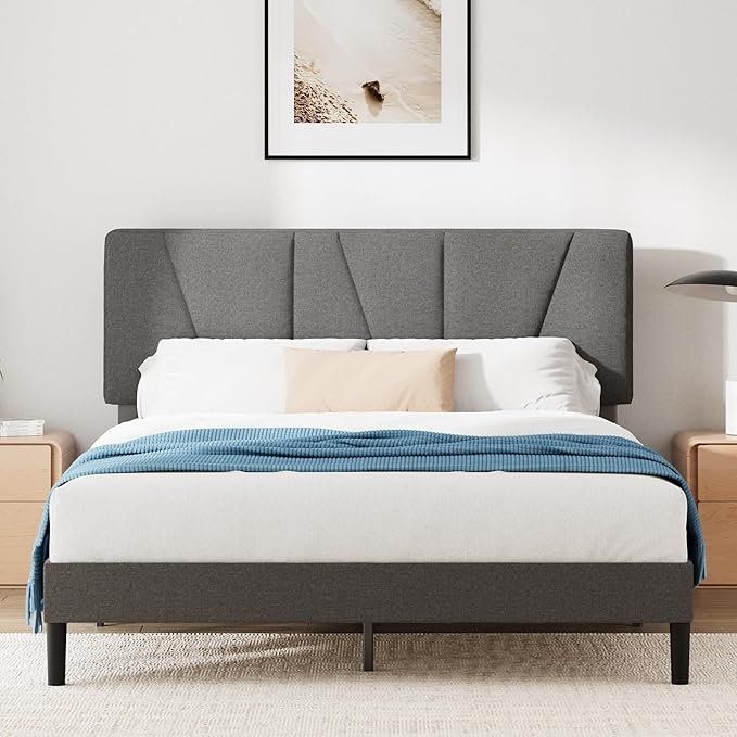 Cama tapizada Zinus Maya para un dormitorio elegante Cama tapizada Zinus Maya para un dormitorio elegante