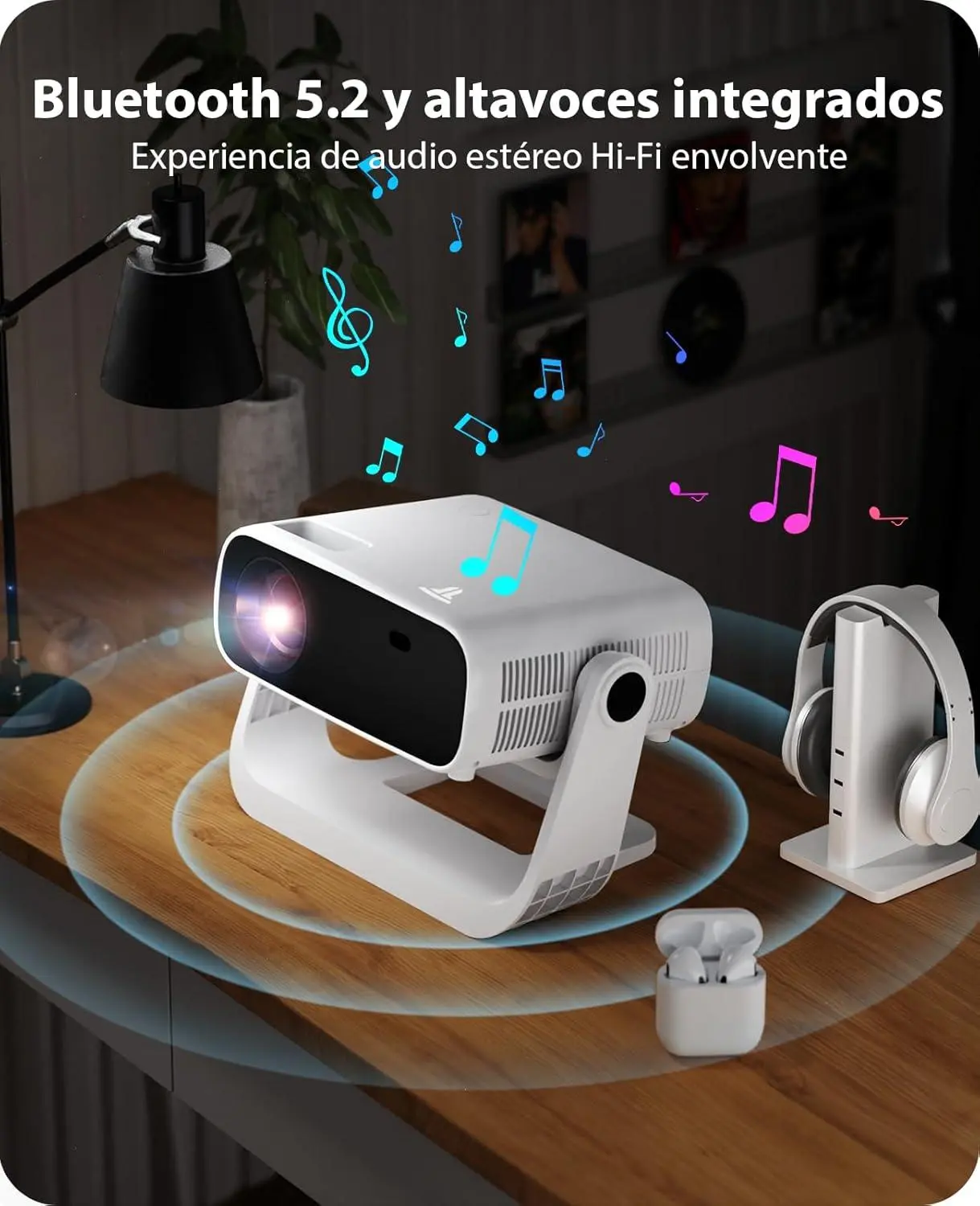 Wielio Smart Proyector instalado para cine en casa