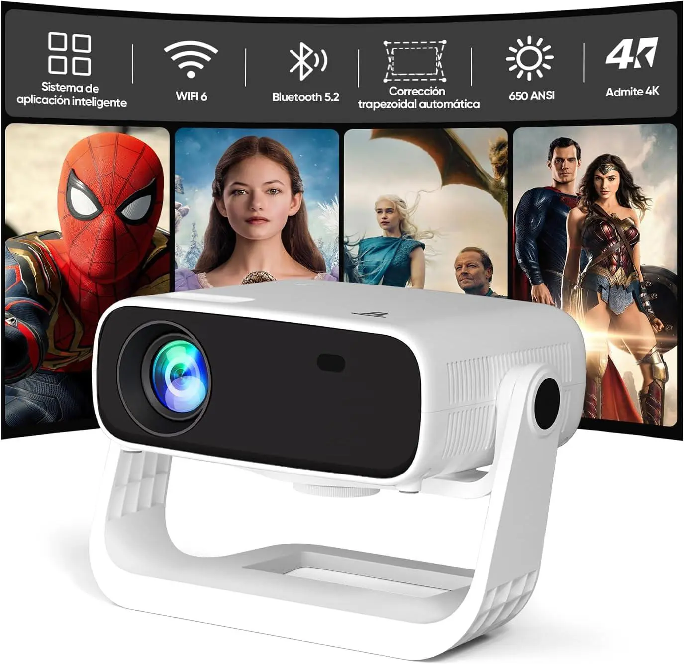 Conexiones y aplicaciones del proyector Wielio