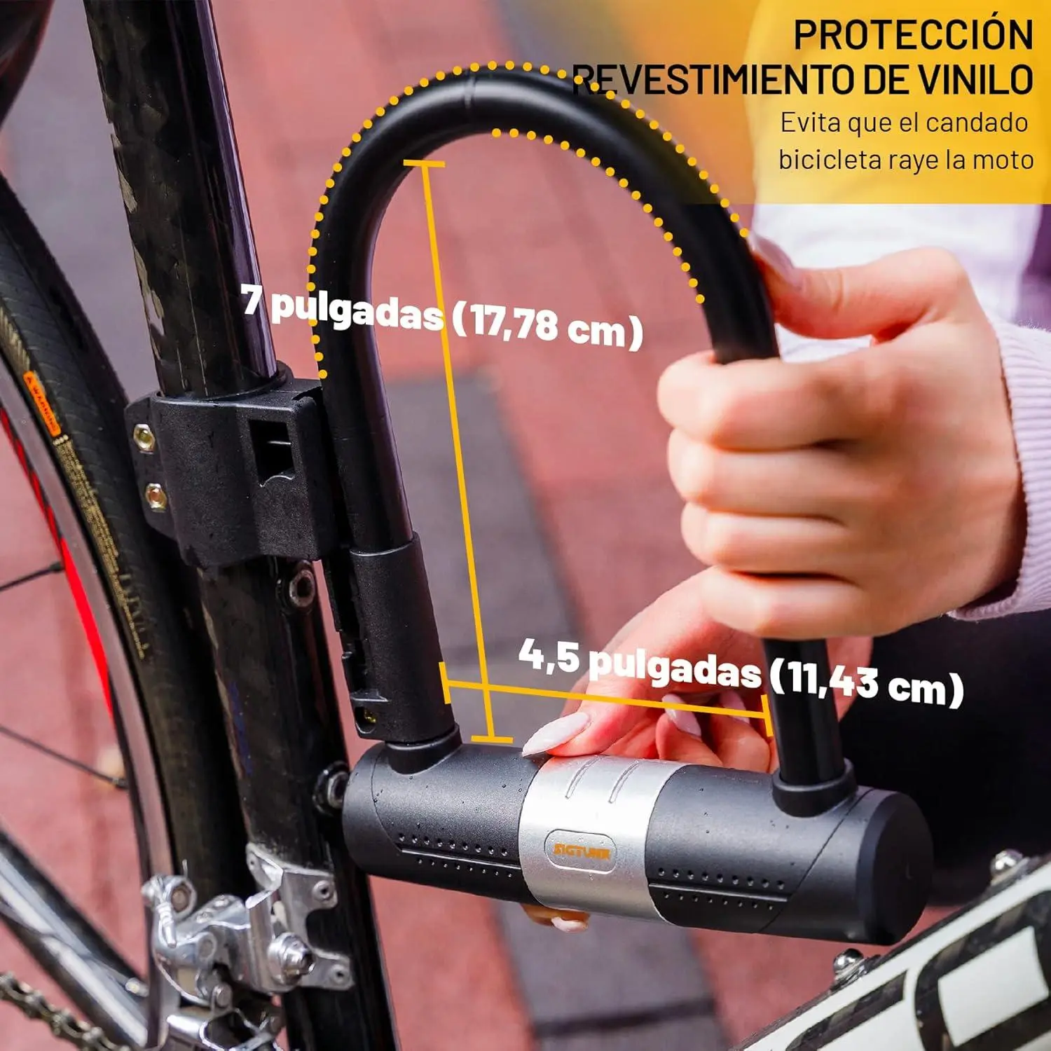 Candado SIGTUNA para bicicleta instalado en el cuadro