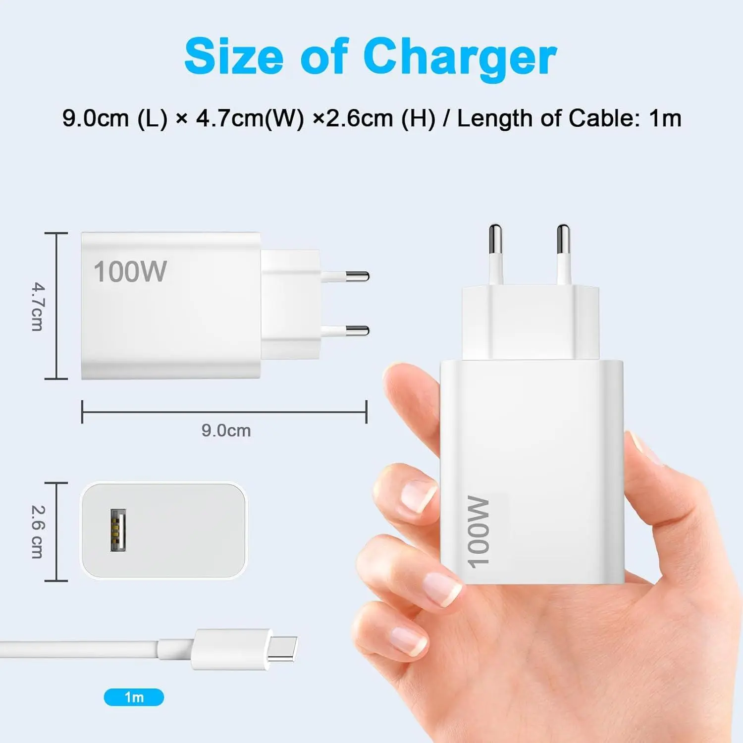 Cargador 100W y Cable USB C para Xiaomi Poco X8 Pro MAX