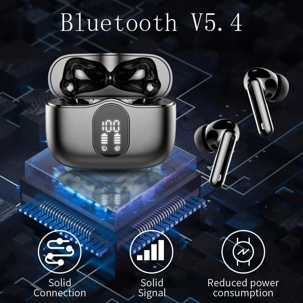 Auriculares inalámbricos Btootos con estuche de carga y pantalla LED