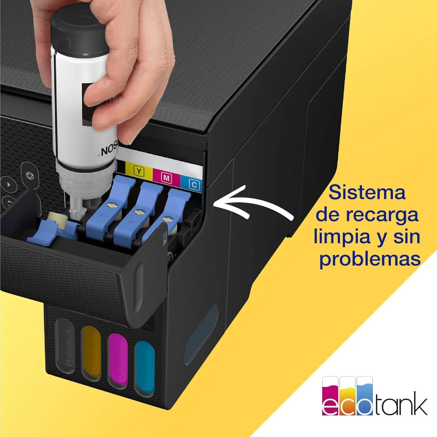 Impresora multifuncion Epson EcoTank ET-2870 con deposito de tinta recargable y conexion Wi-Fi