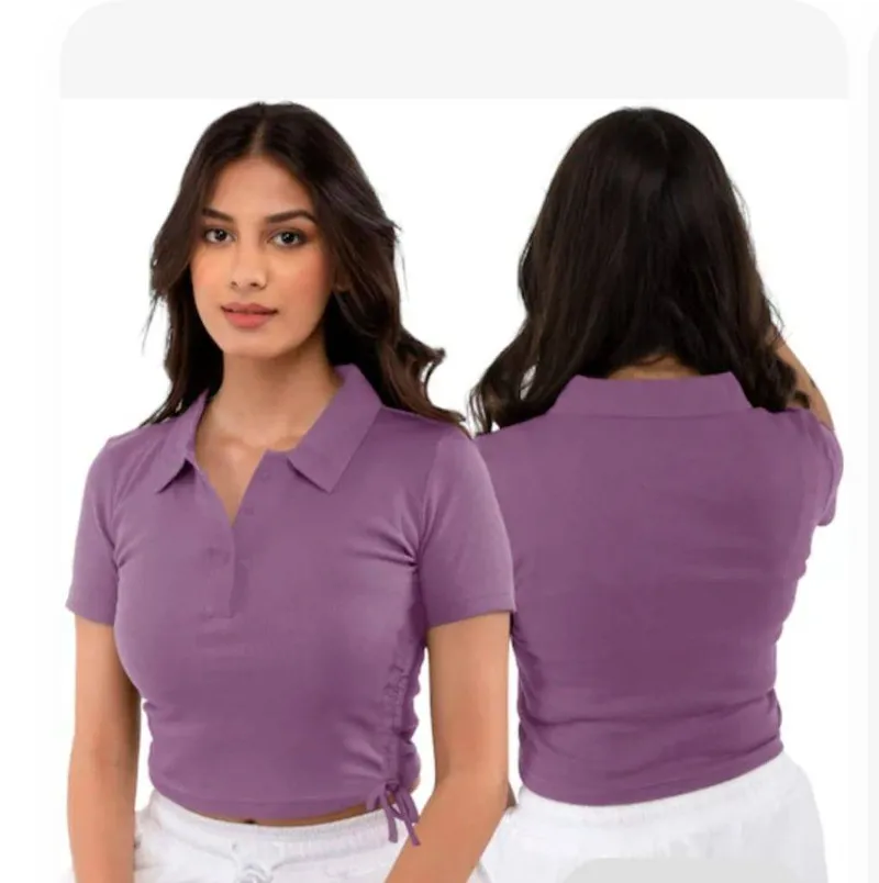 womens girls tops 2x2 rib