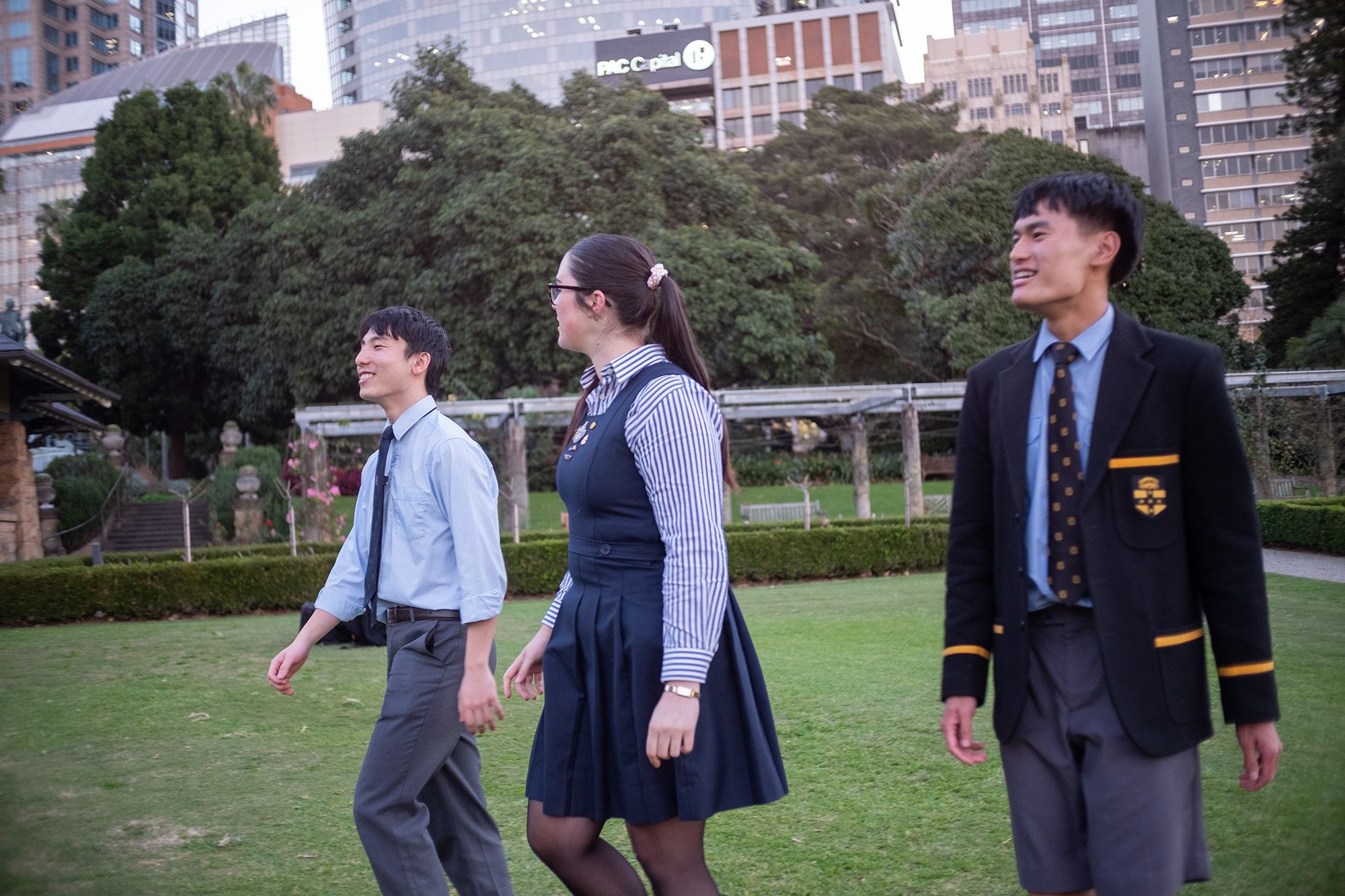 Student leaders walking together