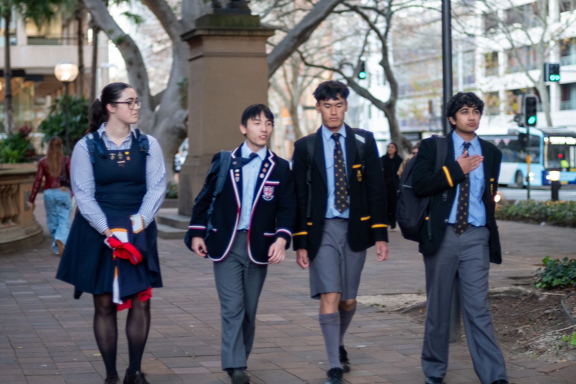 School campus and students