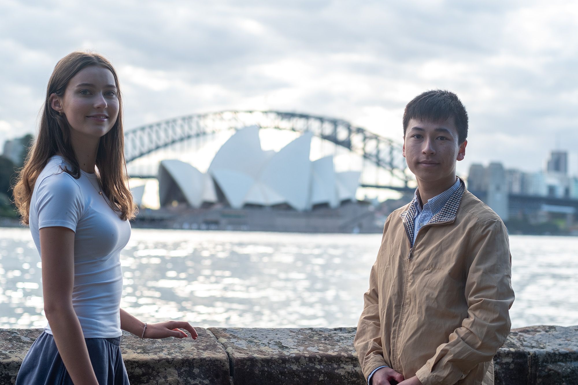 Youth leaders with city backdrop